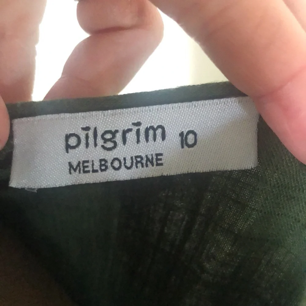 Pilgrim size 10 casual lightweight khaki green dress - Picture 10 of 10